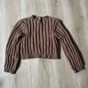 Zara brown chunky knit crop sweater